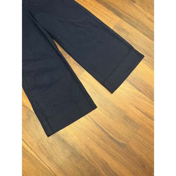 J. Crew Women 2 Officer Navy Patch-Pocket Stretch Twill Wide-Leg Pant - Picture 4 of 8